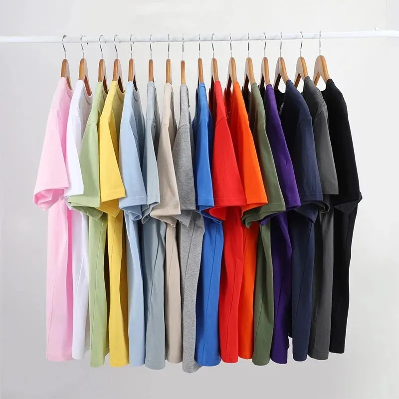 Sommer 100% Baumwoll-T-Shirts Herren lässig Kurzschlärm Middliche Baumwoll-Crew-Hals weiche T-Shirts Basis für lose Fit T-Shirt Tops