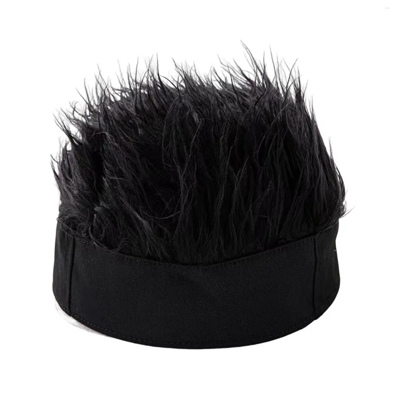 Berretti divertenti parrucche nere cappello beanie morbido uomo traspirante da donna parrucca per amici famiglia regalo