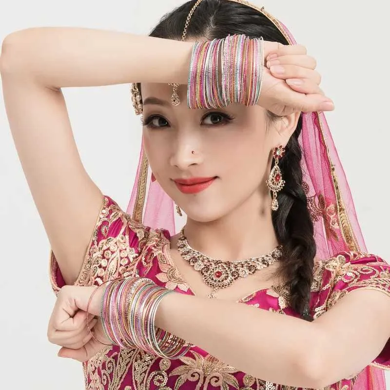 Ubranie etniczne Indie Pakistan Dziewczęce Akcesoria taneczne Kobiety Belldance Performance Bransletel2405