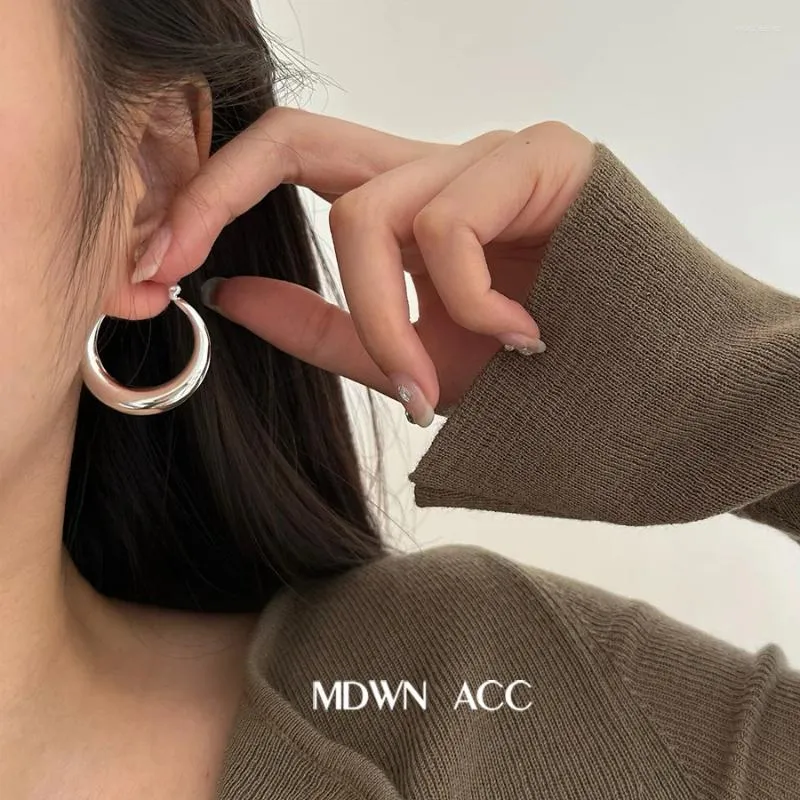 Hoop -Ohrringe übertrieben großen Kreis 925 Sterling Silber Bolder Ohrring Frauen minimalistisch vielseitige Ohrzubehör Insorien