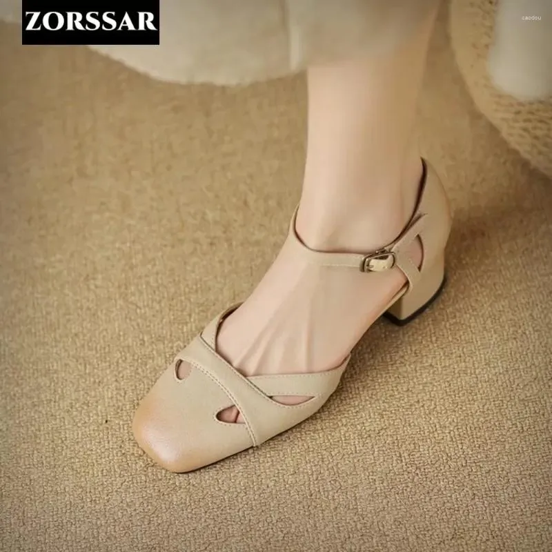 Sapatos casuais baotou verão ladies sandálias de moda elástica banda de baixo salto de salto feminino