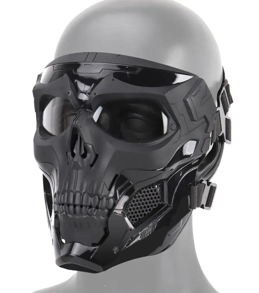 Halloween esqueleto airsoft máscara face face skull cosplay máscara de festa máscara de pintball jogo de combate militar facial de proteção mas y5495508