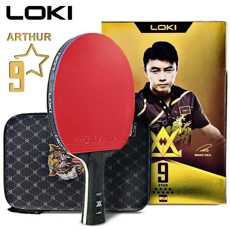 Loki 9 étoiles Table Tennis Racket Professional 52 Carbon Ping Pong Paddle 6789 Ultra Offensive avec caoutchouc collant 240422