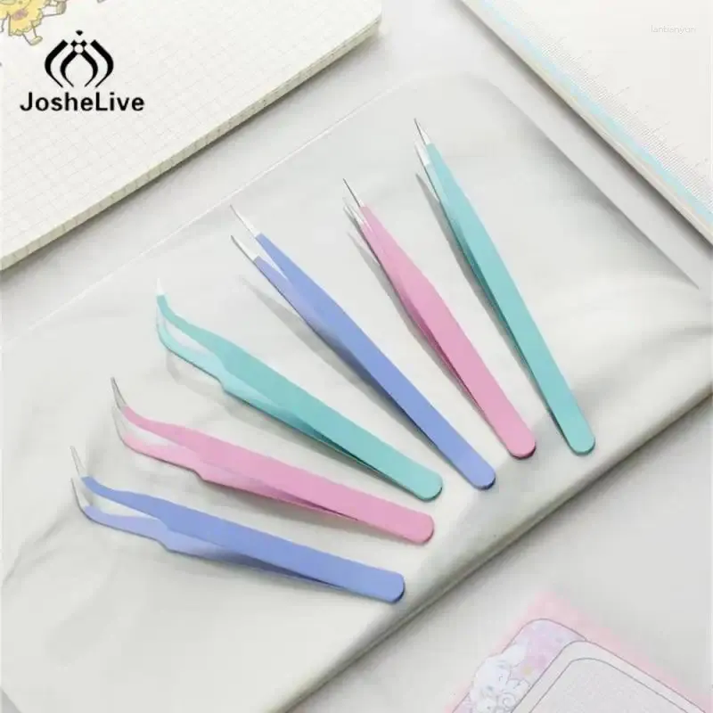 Drinking Straws Stainless Steel Clip Elbow/straight End With Silicone Cover Nail Art Tool Multifunctional Plier Tweezer For Stickers