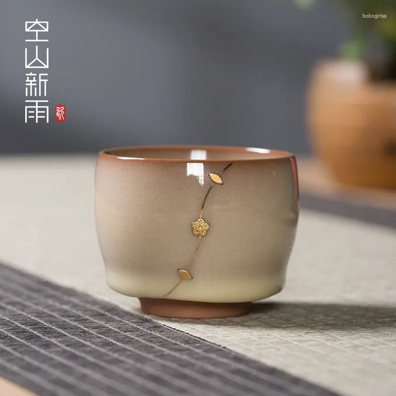 Cups Saucers Air Mountain Xinyu Master Cup Enkel personlig dedikerad te Longquan Celadon Chinese Ceramic Handmade