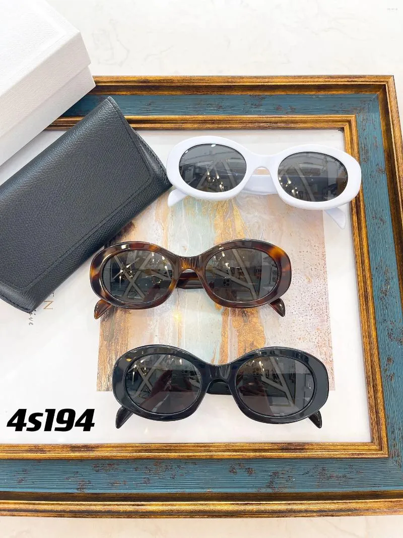 Óculos de sol 40194 Tartaruga Acetato Homem Oval Moda Óculos UV400 Mulheres artesanais ao ar livre de óculos de sol da moda