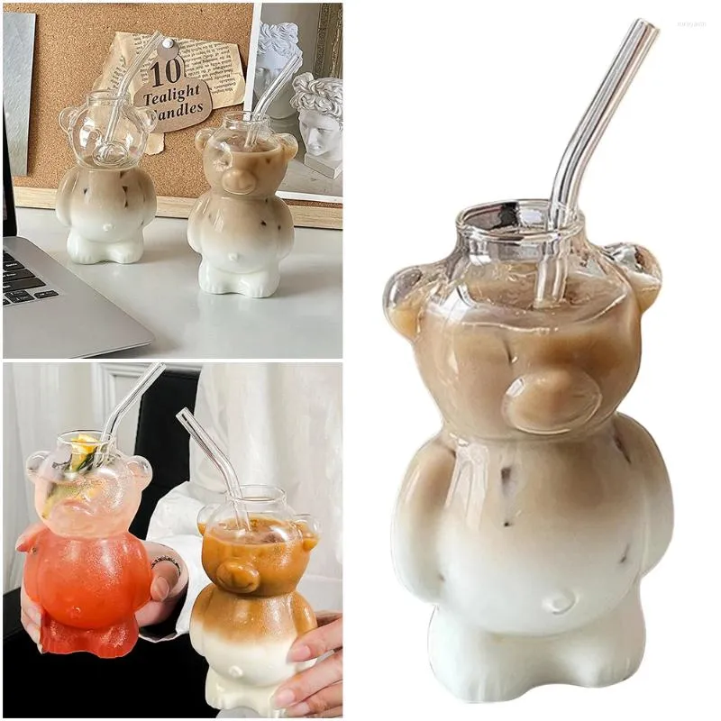 Vinglas Cartoon Bear Shaped Coffee Mug Novely Juice Glass Drinkware Cup Beverage för KTV Bar Club Parties