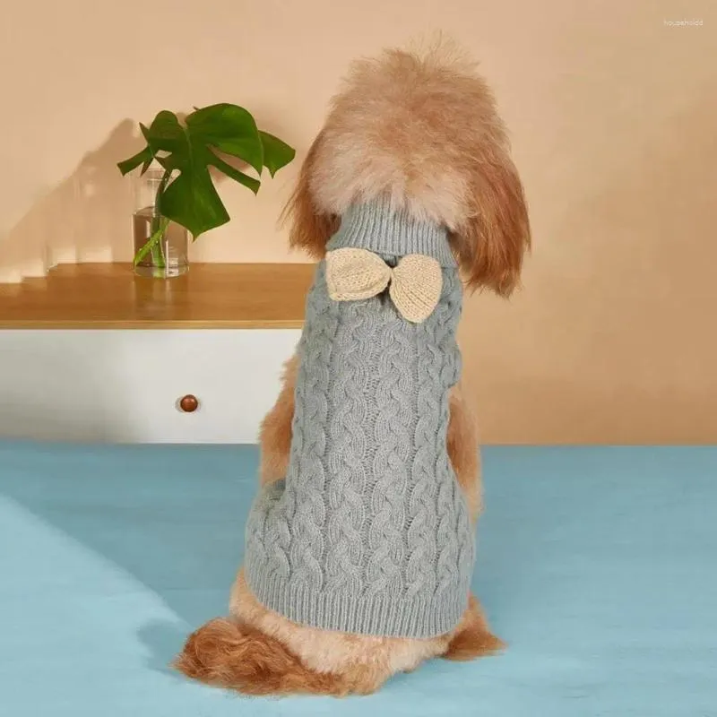 Hondenkleding Mid-hoge kraag Pet Sweater Gezellig Stijlvolle bowknot Decor Warm Winterhond/kattenvest Zacht adembenemend gemakkelijk te klein