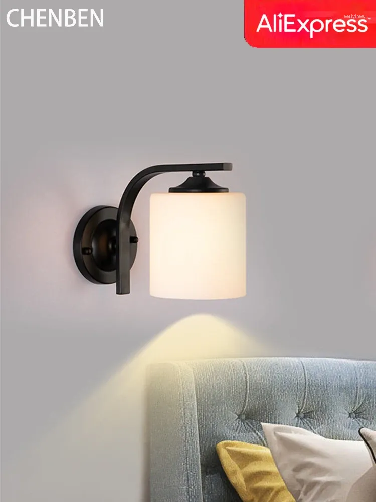 Vägglampor lampa retro järnkonst nordisk switch modern dekoration vardagsrum sovrum pasta hus belysning e27 huvud