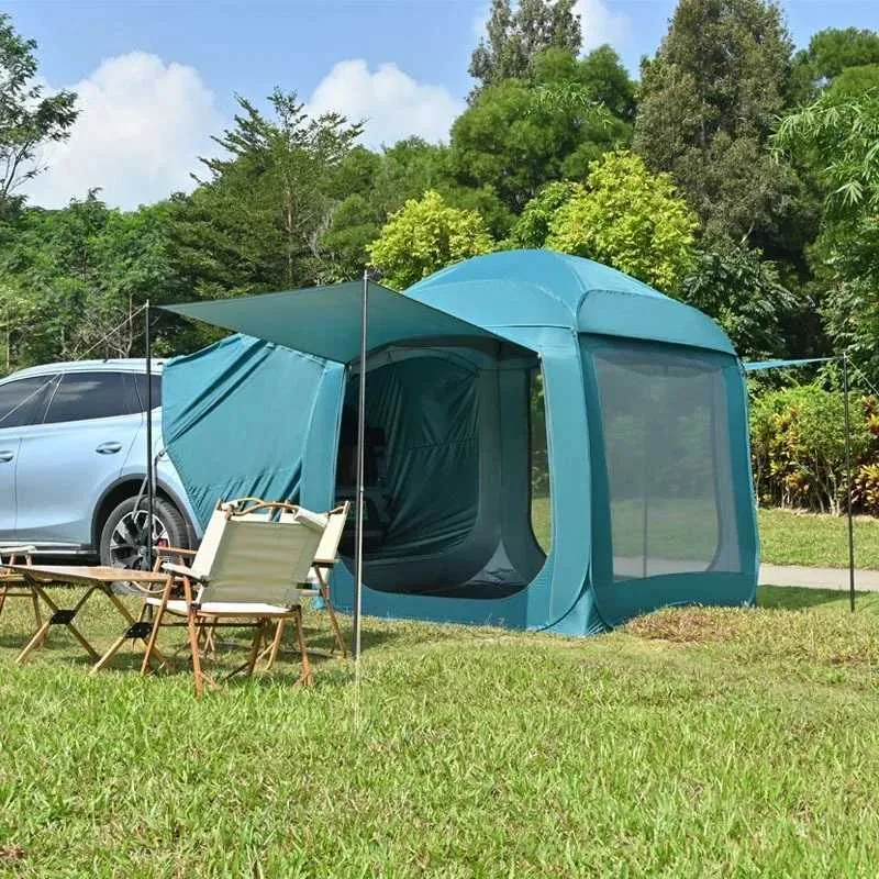 Tendas e abrigos barraca de extensão do telhado de carro automático pop-up de 3-4 pessoas que dirigem a auto-condução ao ar livre abrigo de slu praia de praia yurtq240511