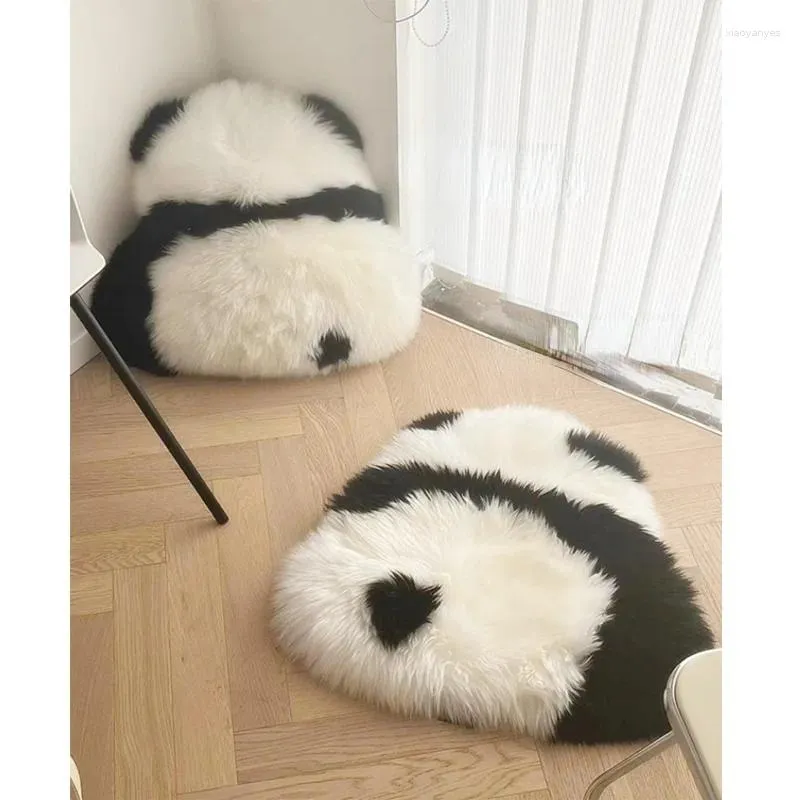 Kissen schöner Panda Seatteppich 52x57cm Kunstfell S mit PP Baumwolle Innen für Kinderzimmerdekorform Wurfkissen