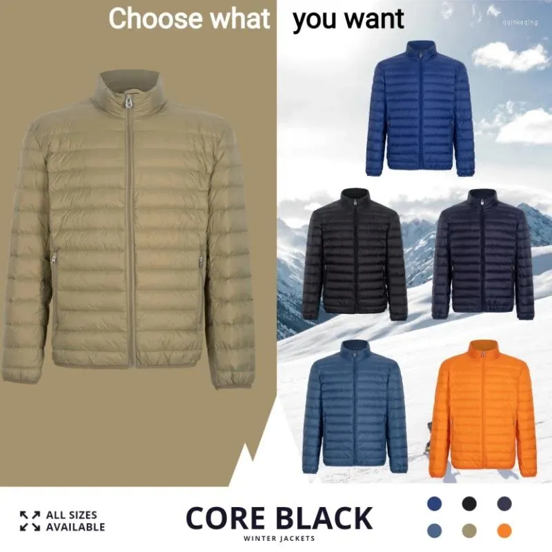 Vestes masculines Coreblack court bas pour hommes de haute qualité 90% de thermal thermique blanc manteau de brise-vent imperméable