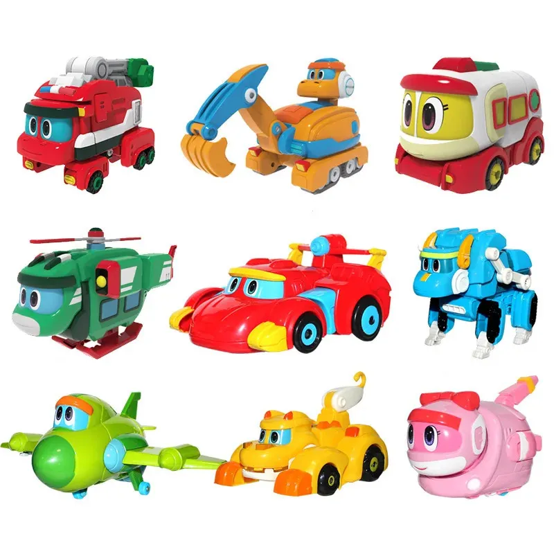 Est Abs min Deformacja Gogo Dino Explorers Rex Transformacja samolot samochodowych dźwig motorowy Gogo Dinosaur Explorers Toys 240512