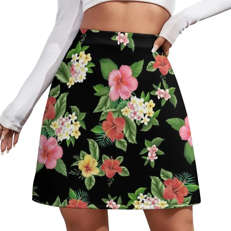 Kjolar hawaiian skjorta omvänd blommigt tryck gjord på Hawaii mini kjolkläder kvinnors korea stilfullt