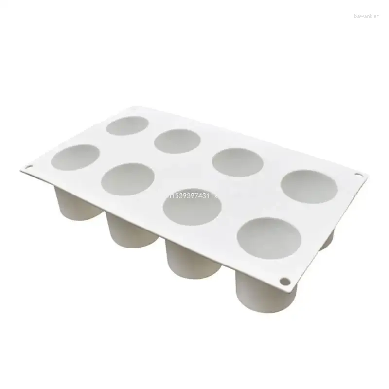 Baking Moulds 8 Cavities Candles Mould Candle Silicone Mold 3D High Cylinder Dropship