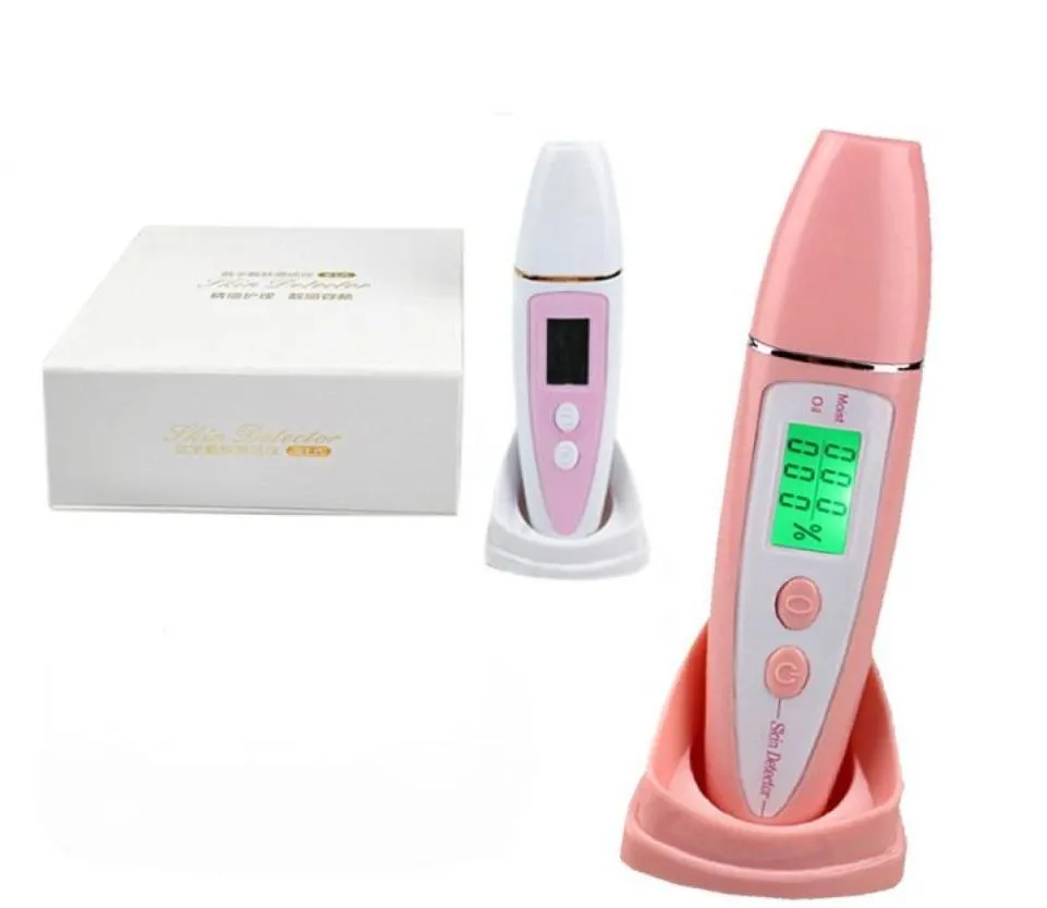 Nouveau arrivée des brevets conception LCD Affichage du visage Équipement de beauté pour le visage Analyseur d'humidité de l'huile de peau Tester Skin Tester Pink White 06090115680821