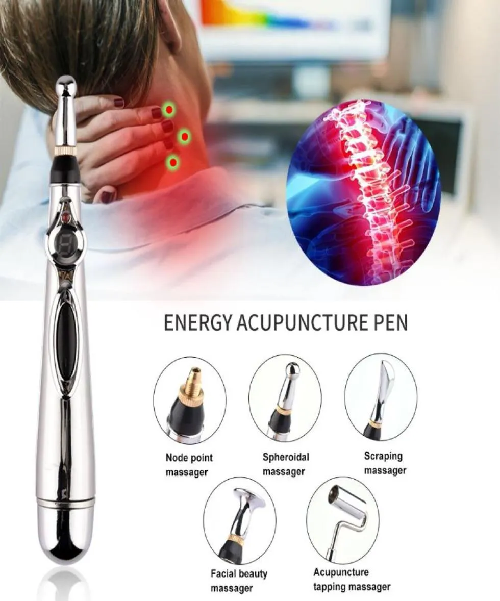 Agopuntura elettrica PEN Meridiana Energia Penna di agopuntura Rilevatore di massaggio faccia a rulli per il corpo del corpo del corpo Strumento sanitario2399192