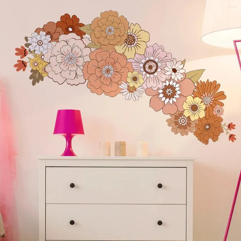 Sfondi 2 pezzi piante adesivi per pareti fiore di fiore bohémien sfondo camera da letto adesivo murale bm4076