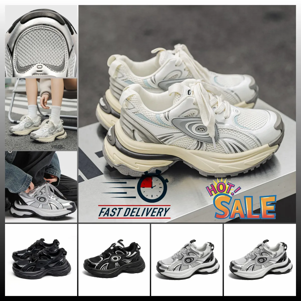 High-Rise Popular épais semed papa chaussures femmes Nouvelles baskets décontractées de Chine-Chic