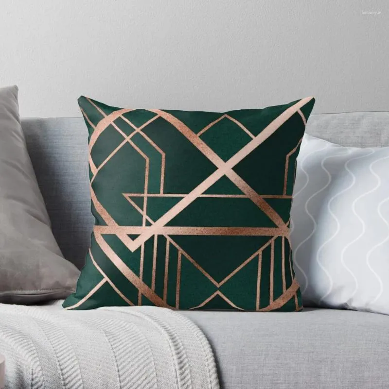 Pillow Green Art Deco Throw Pillowcases Covers Sofa Decorative S Christmas Cases Rectangular Cover