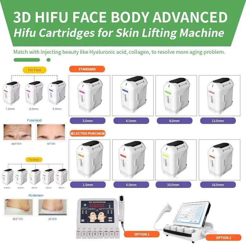 Tillbehör Del 3D HIFU -dotterbolag levererar 10000 skott HIFU -patron ansikte lyftande kroppsform rynka borttagning 11 linjer varje hifu ca