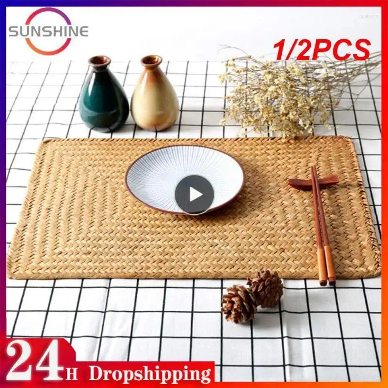 TABLEAU MATS 1 / 2PCS EMGRASSE NATURELLE PLACE MATE DE MATE ARRIVE