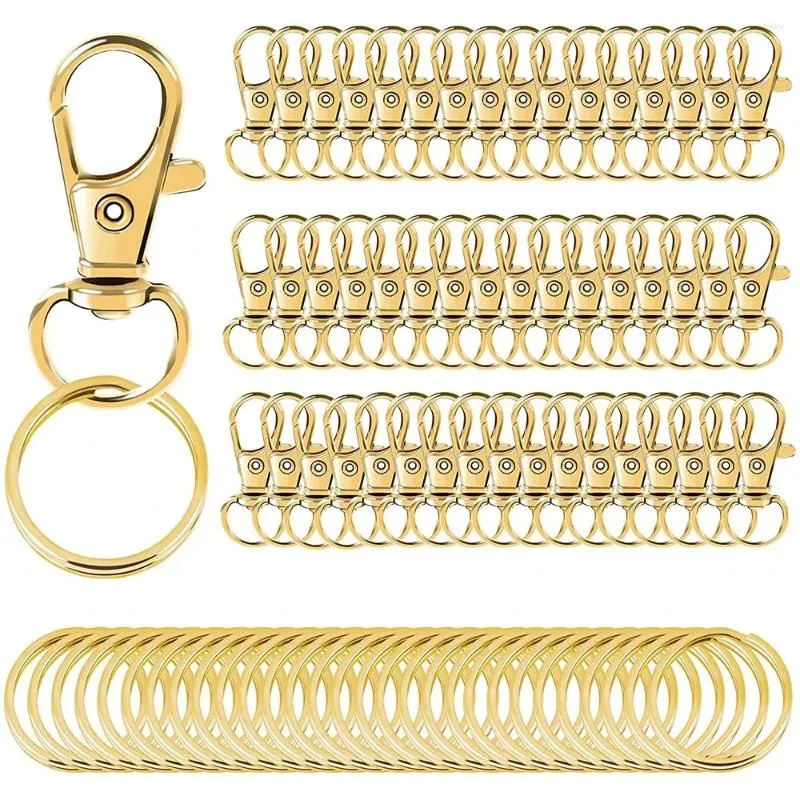 Party Favor 100st Gold Silver Keyring DIY Keychain Split Rings KeyFob Key Chain Pendant Ring Rostfritt stål