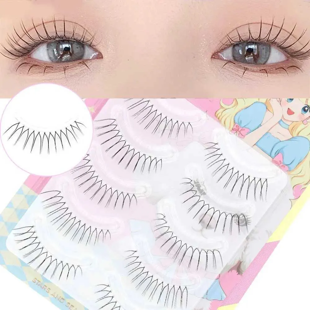 Falska ögonfransar Koreanska Ny V-formade DIY-kluster Eyelash Extended Natural Segmentering Bundle For Party Makeup Q240510