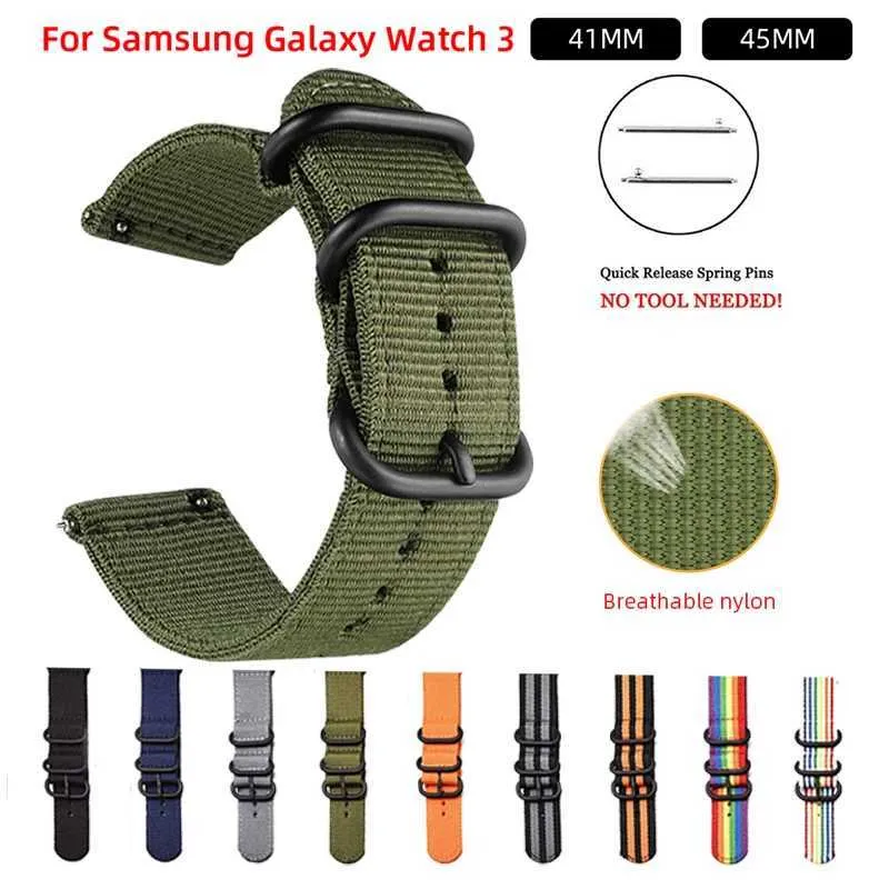 Zespół pasmo zegarek 18 mm 24 mm 22 mm 20 mm tkany nylonowy pasek sportowy odpowiedni do paska Samsung Galaxy 40/44 mm odpowiedni dla Amazfit Fabric klasyczny pas Q240510