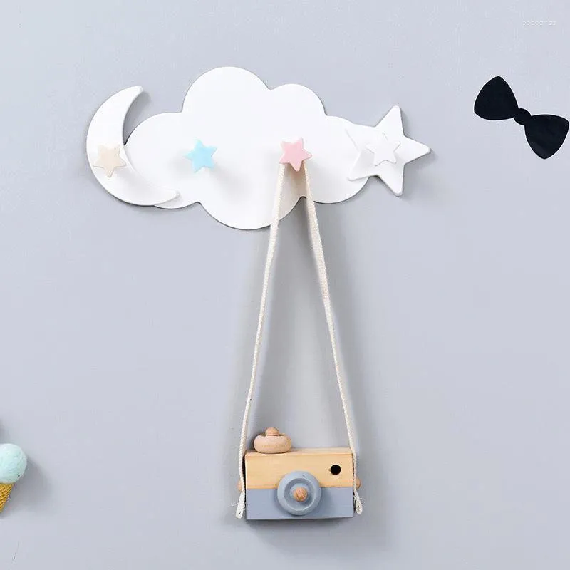 Hooks Nail-free Self Adhesive Stars Cloud Wall Hook Room Storage Hanger Rack Home Decoration Key Kitchen Organization