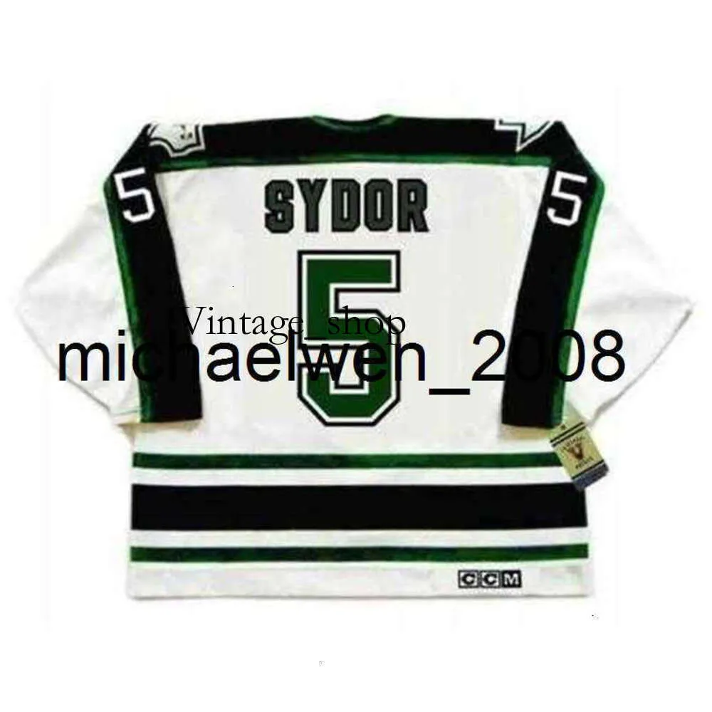 Vin Weng Darryl Sydor Stars CCM's CCM Vintage Torn Back Hockey Jersey tutto cucito di alta qualità qualsiasi nome qualsiasi numero di qualsiasi dimensione Cut