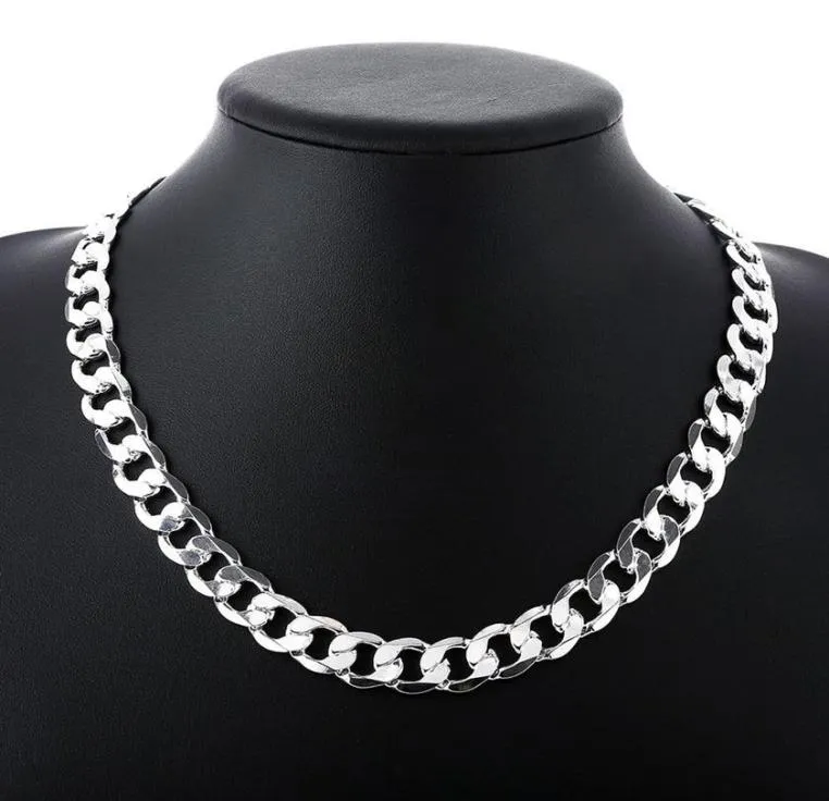 Fine 925 Sterling Silver Figaro Chain Colar 6mm 16 24 polegadas de alta qualidade Menina Homens de joalheria Xmas 2019 Nova chegada 257W4360135