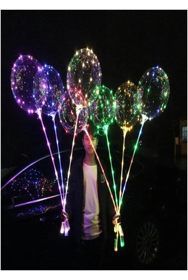 20 tum LED Bobo Balloon med 315 tum Stick 3M String Balloon LED Light Christmas Halloween Birthday Balloons Party Decor Bobo 5924472