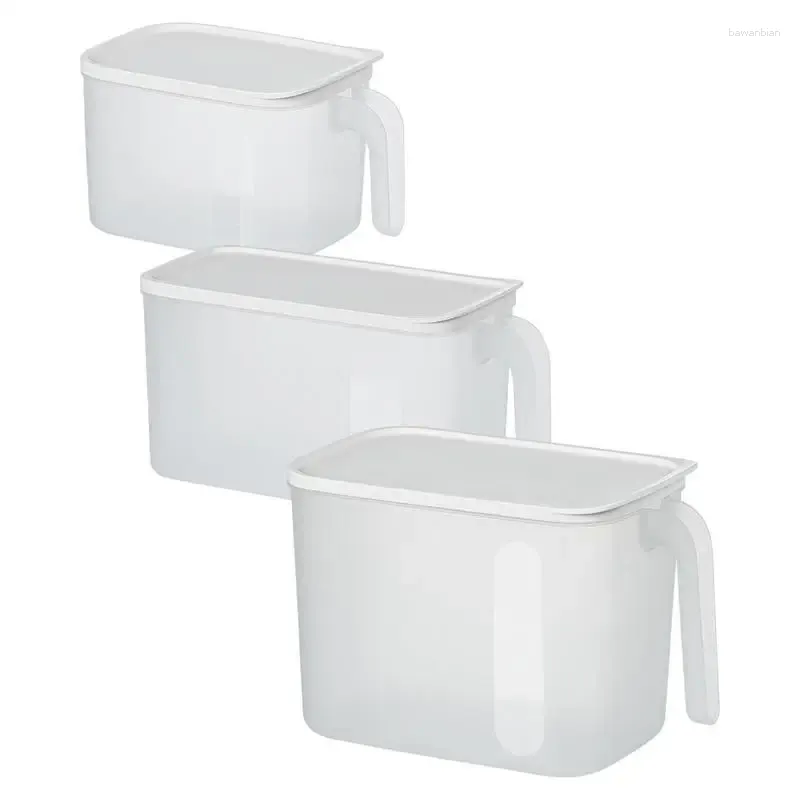 Storage Bottles Fridge Box With Handle Transparent Food Organizer Refrigerator Boxes Lid For Fruit Vegetable Kitchen