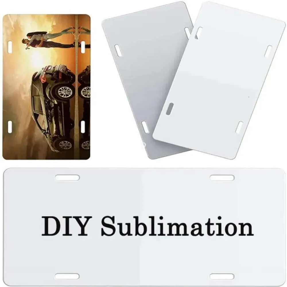 Sublimation Plate License Decoration 3 Sizes Blank White Aluminium Billboard DIY Heat Transfer Coating Advertising Sheet Jn16