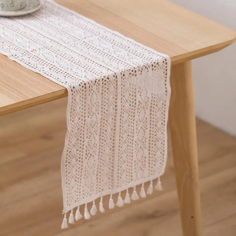 Table Cloth Lace With Tassel Cotton White Crochet Festive Tablecloth Crocheted Nordic Romance Party Wedding Home Tables Decorate