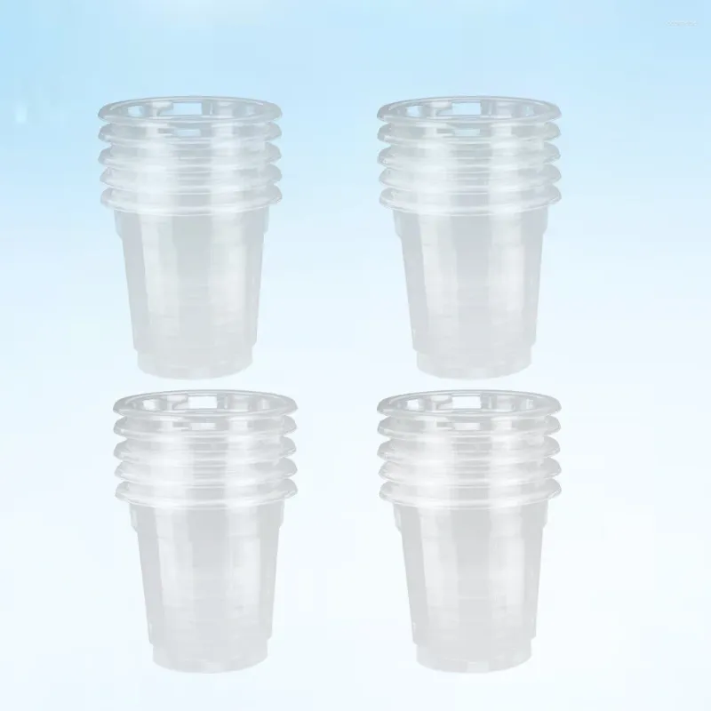 Tass jetables pailles 60pcs en plastique épaississer les fournitures de fête de tasse à boire transparente pour le restaurant de bar