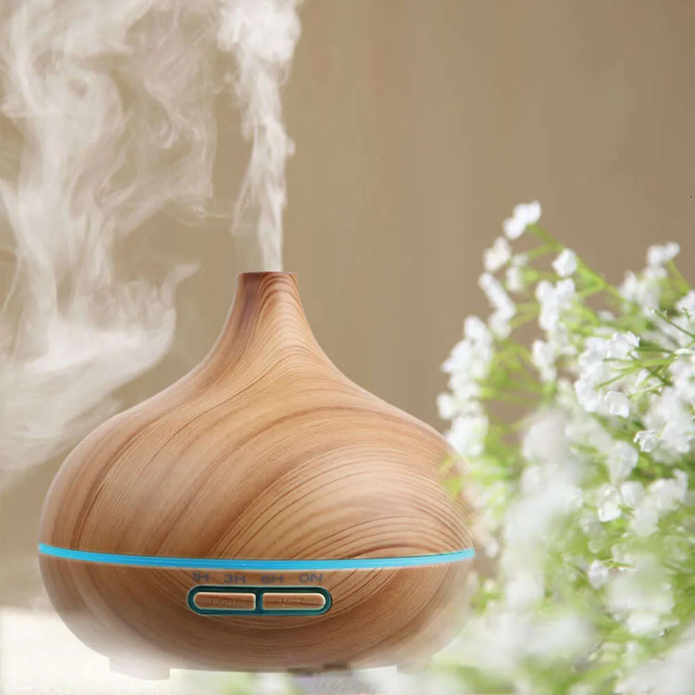 Humidifier Heavy Fog Spray Pointed Onion 500ML Wood Grain Mute Household Ultrasonic Bedroom Air