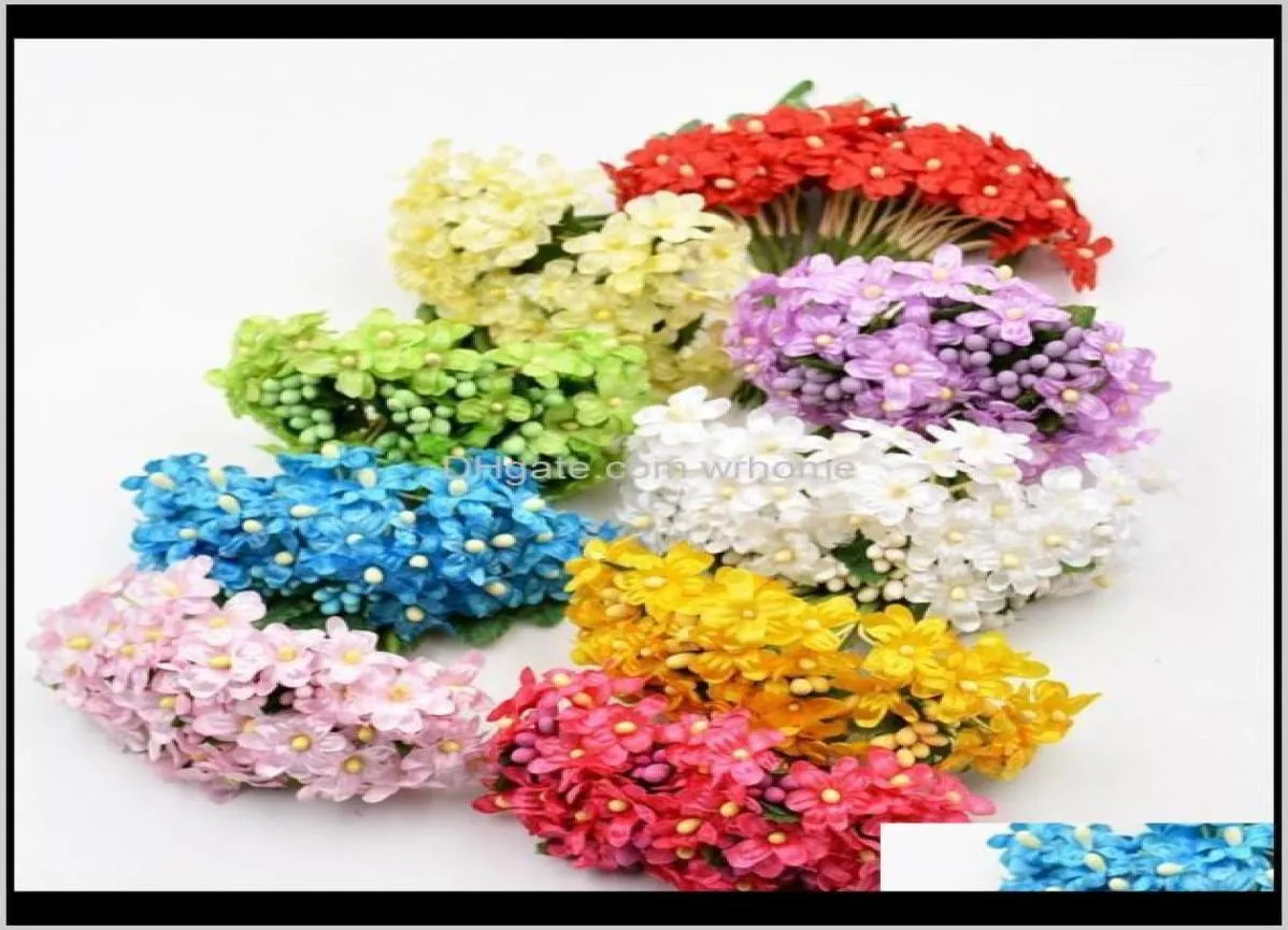 WREATHS FESTICE Party Supplies Garden Silk Mini Pearl Daisy Artificial Flowers Bouquet For Wedding Home Decorative DIY Craft FAK7234651