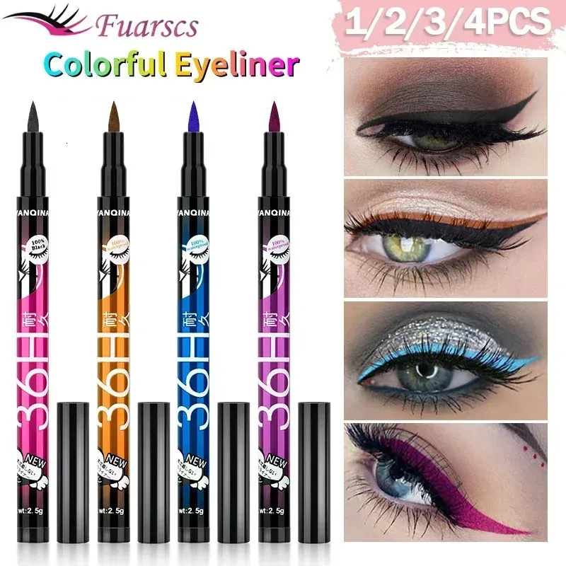 Czarny płynny eyeliner Wodoodporny ołówek 36H Longlasting Eye Pener Quickdry No Blooming Cosmetics Tool 240510