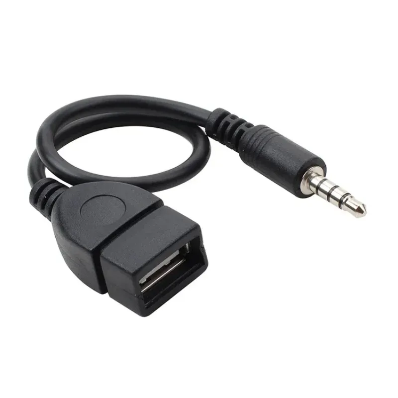 3.5mm Male Audio AUX Jack to USB 2.0 Type A Female OTG Converter Cable | en línea