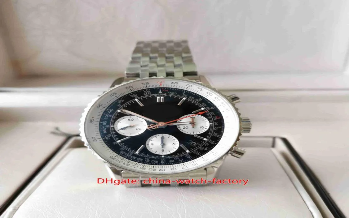 GF MAKER MENS MENS Titta på Super Quality 43mm Navitimer BB01 B01 Black Dial Chronograph Working Watches Cal01 7750 Movement Mechanical A7356273