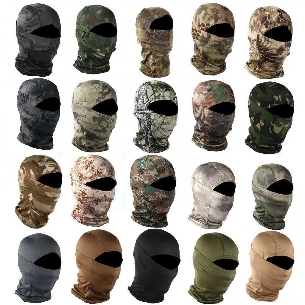 Masowe twarz maski na szyję gaiter kemping maska ​​taktyczna kamuflaż Balaclava pełna gra wojenna cp wojskowy rower łowiecki armii bandana dec brama Q240510