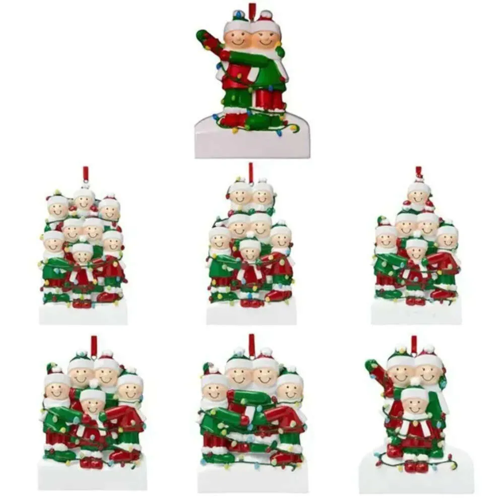 Ornamentos personalizados resina familiar de Natal decorações de árvores FY5834 1106