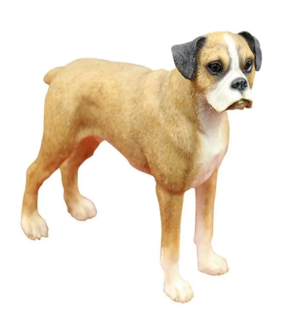 Boxer Figurine Gift Resin Dog Dierstandbeeld Handgemaakte Figurines Decoratie voor Home and Garden Cherismas Gifts1983883