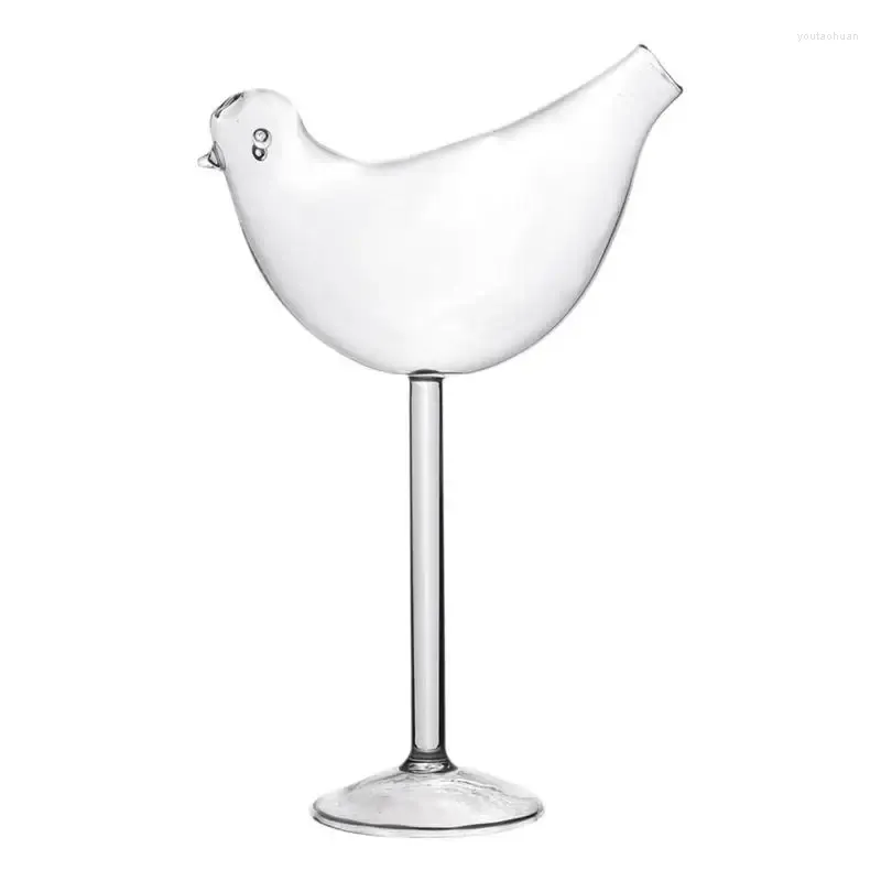 Verres à vin Cocktail d'oiseau 150 ml Champagne clair Drinkware créatif de verre à boire pour KTV