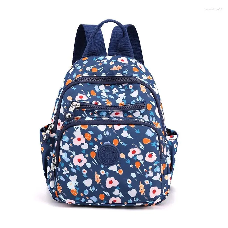 Schooltassen Mini rugzak vrouwen schoudertas preppy stijl waterdichte nylon bloem printen vrouwelijke kleine rugzak portemonnees voor meisjes