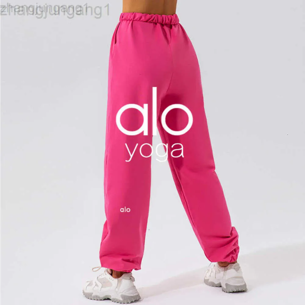 Desginer Als Yoga Aloë Pant Leggings Losse taille Sport dans casufitness rechte been broek voor vrouwen