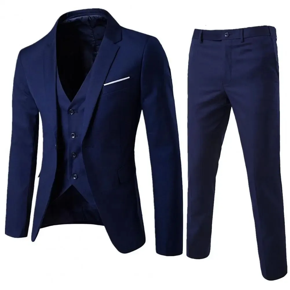 1 set di abiti formali a maniche lunghe semplici pantaloni blazer pantaloni di colore puro color per appuntamenti 240430