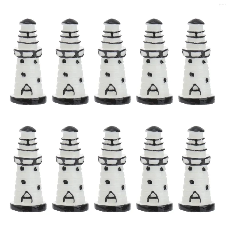 Fleurs décoratives 10pcs Miniature Lighthouse Decor Tank Aquarium Landscape Ornement Office Garden